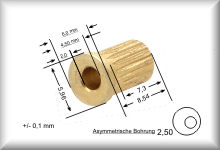 Lagerbüchse gerändelt, asymmetrische Bohrung, 1.te Büchse nach Anker für Zahnrad 00.451-3-0 CCS 800 Version 1 bis Version 4.
Preis pro Stück.