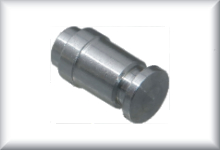 Rivet buffers for tin carriages and tenders, wide shape, aluminum, price per item.