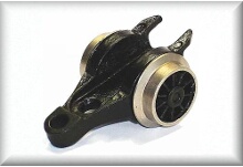 First running/trailing axle, complete with spoked wheel set, black, zinc cast iron nickel-plated, suitable for CCS 800 and early 3015, price per piece.