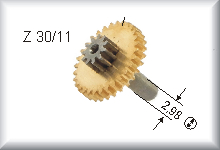 Doppelzahnrad, Modul 0,4, für Motor CCS 800 1. bis 4. Version, Preis pro Stück.