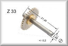 Gearwheel length of axle 21.40