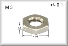 Nut M3 suitable for grub screws CCS 800 and 3015, price per item.